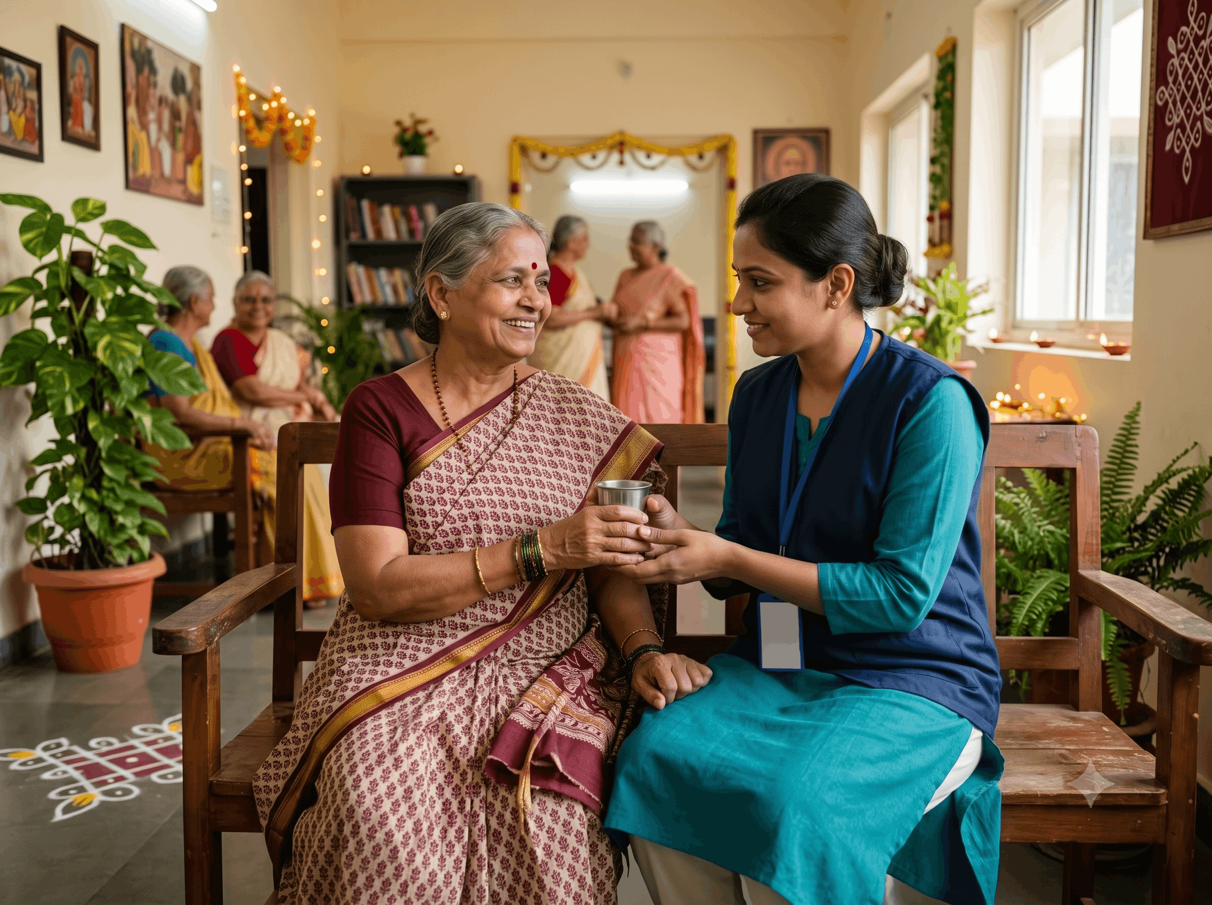 Elderly people receiving loving care and dignity at All The Children Trust